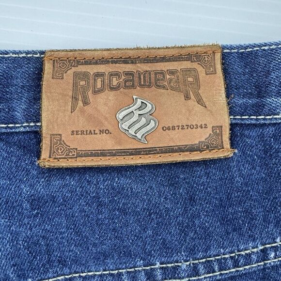 Rocawear Denim Carpenter Shorts Men’s 42 Blue Baggy Hip Hop Y2K Streetwear - Picture 3 of 15